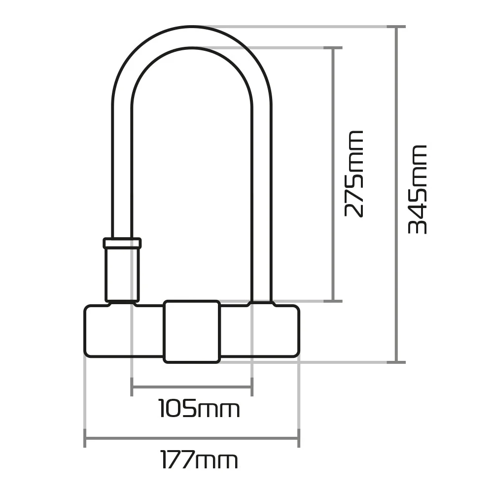 Oxford Magnum Duo U-lock& cable 315x170mm - Image 3